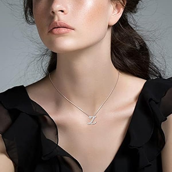 Starchenie A-Z bokstav halsband 925 sterlingsilver rodiumpläterat zirkon hänge för kvinnor e silver, colore: Z, cod. DP9210DC-CC